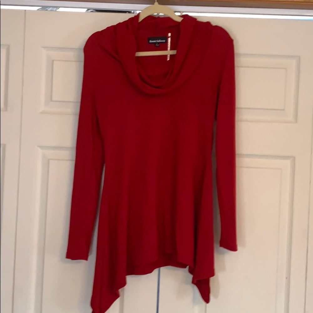 Red Scoop Neck Sweater - Like New